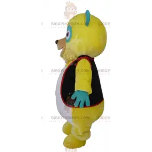 BIGGYMONKEY™ Mascot Costume Yellow Green and White Teddy with