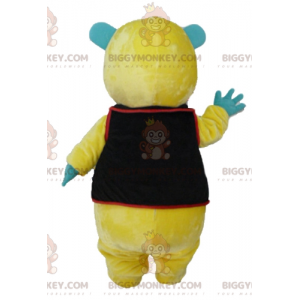 BIGGYMONKEY™ Mascot Costume Yellow Green and White Teddy with
