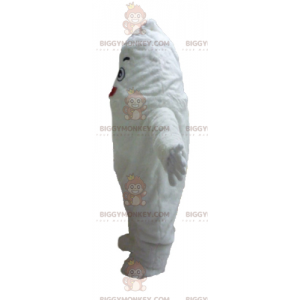 BIGGYMONKEY™ Traje de mascote de monstro branco e sorridente