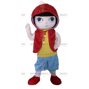Anime Charakter Boy BIGGYMONKEY™ Maskottchenkostüm in buntem