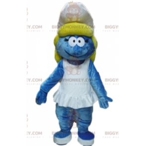 BIGGYMONKEY™ mascot costume of the Smurfette from the famous