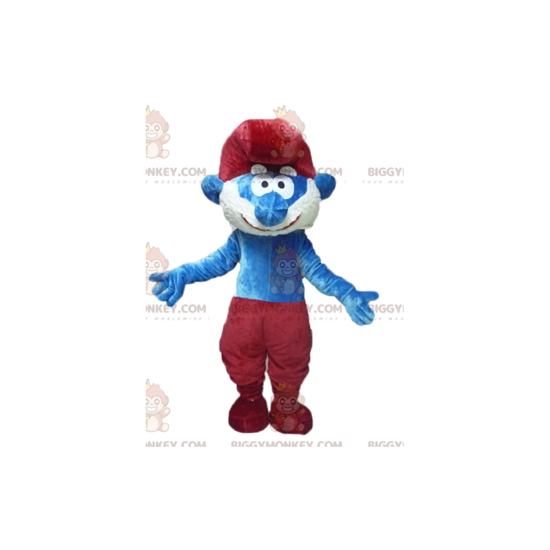 Papa Smurf famous comic character BIGGYMONKEY™ mascot costume –