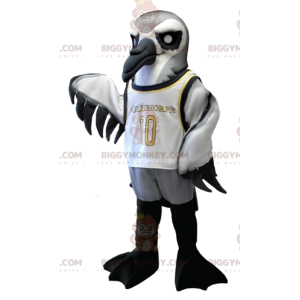 BIGGYMONKEY™ Seabird Grå hvid og sort maskotkostume -