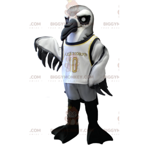 BIGGYMONKEY™ Seevogel-Maskottchen-Kostüm in Grau, Weiß und Schwarz