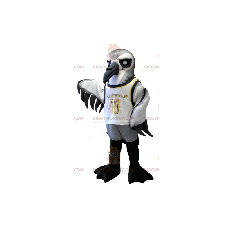 BIGGYMONKEY™ Seevogel-Maskottchen-Kostüm in Grau, Weiß und
