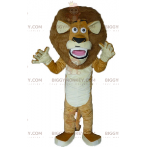 Traje de mascote BIGGYMONKEY™ do famoso leão Alex do desenho