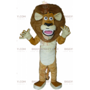 BIGGYMONKEY™ Maskottchenkostüm des berühmten Löwen Alex aus dem