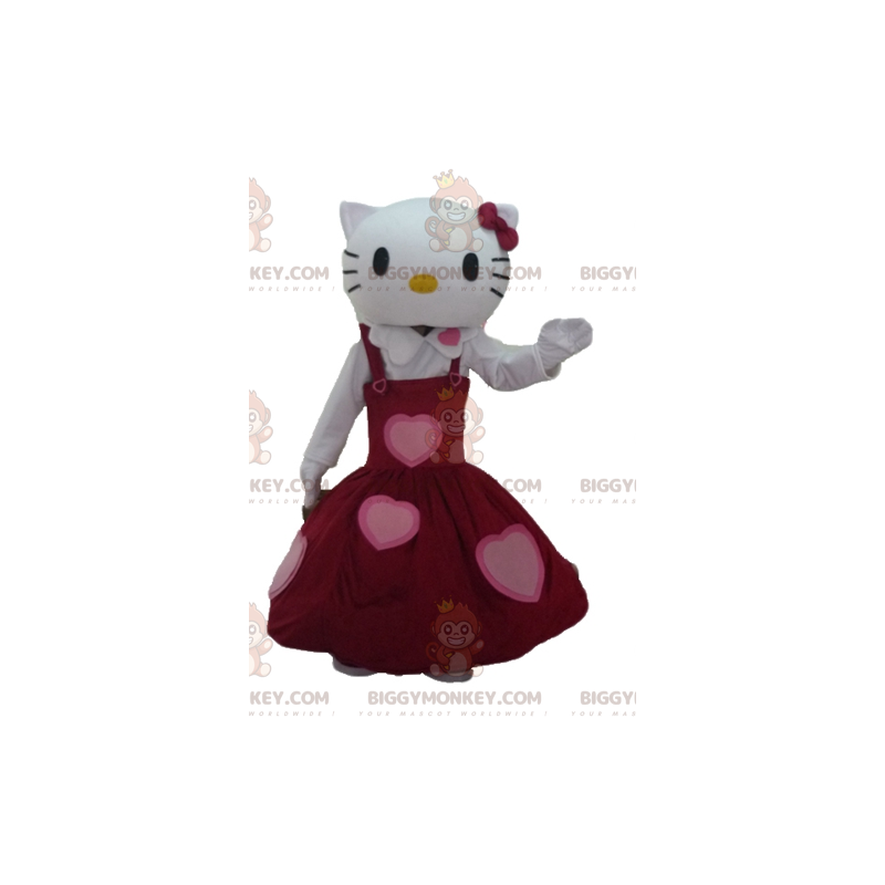 Στολή μασκότ BIGGYMONKEY™ Hello Kitty ντυμένη με όμορφο κόκκινο