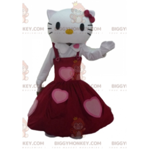 BIGGYMONKEY™ Hello Kitty maskotdräkt klädd i en vacker röd