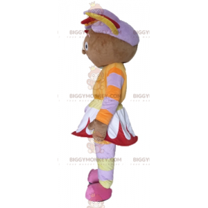 BIGGYMONKEY™ Mascot Costume of African Girl in Colorful Outfit