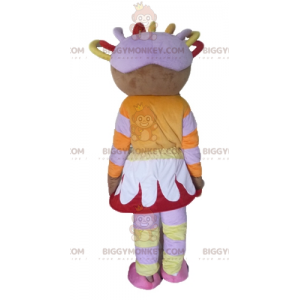 BIGGYMONKEY™ Mascot Costume of African Girl in Colorful Outfit