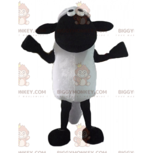 Costume de mascotte BIGGYMONKEY™ de Shaun mouton noir et blanc