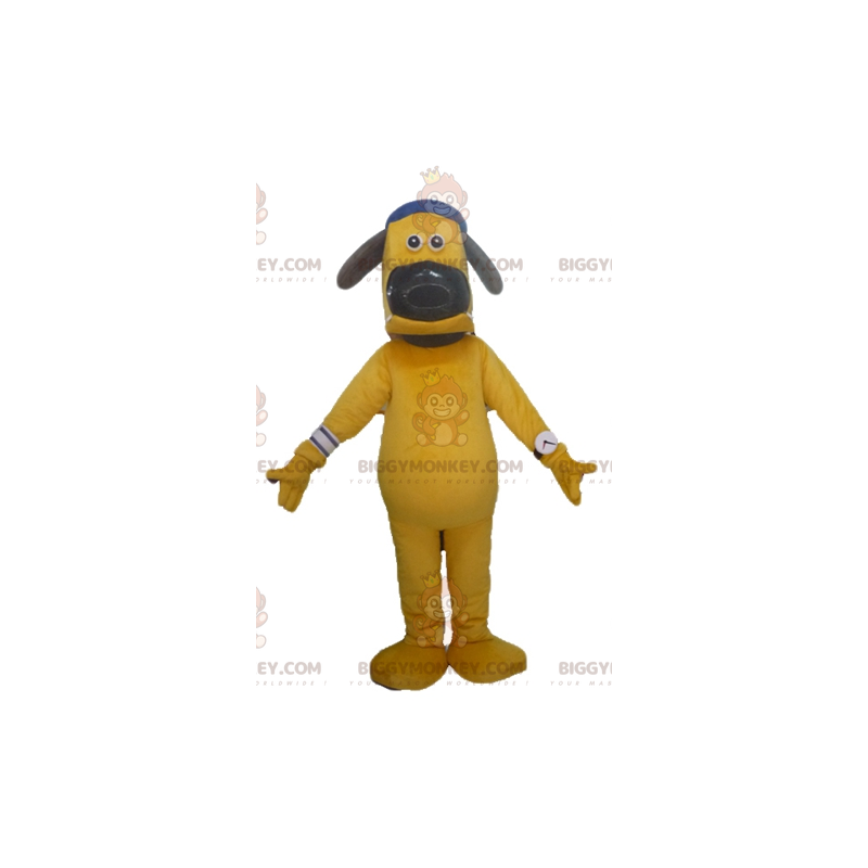 Traje de mascote Big Yellow Dog BIGGYMONKEY™ com boné – Traje de mascote Big Yellow Dog BIGGYMONKEY™ com boné –