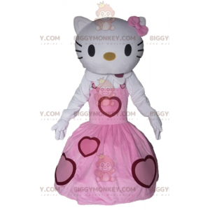 Hello Kitty BIGGYMONKEY™ maskotkostume klædt i en pink kjole -