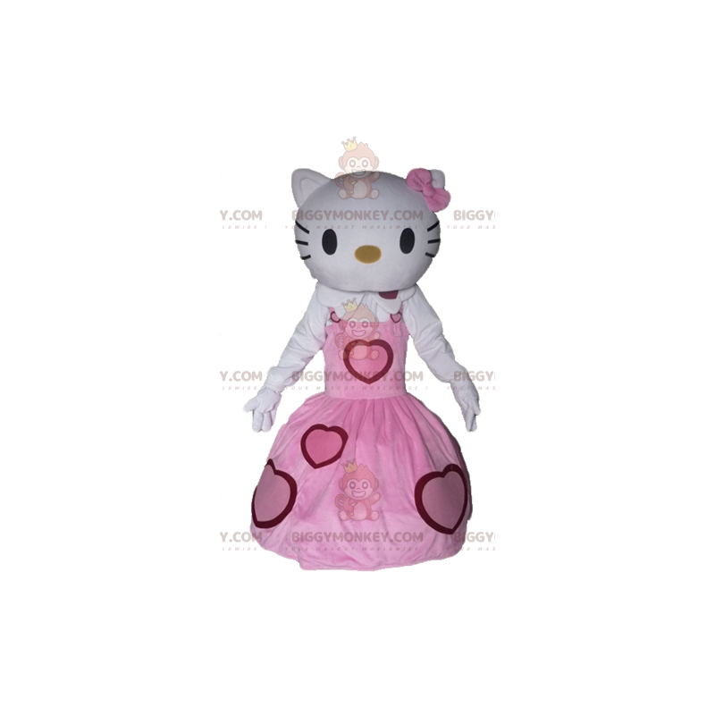 Hello Kitty BIGGYMONKEY™ mascot costume dressed in a pink dress