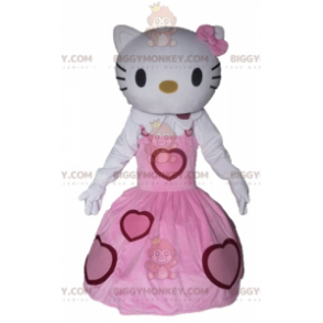 Hello Kitty BIGGYMONKEY™ mascot costume dressed in a pink dress