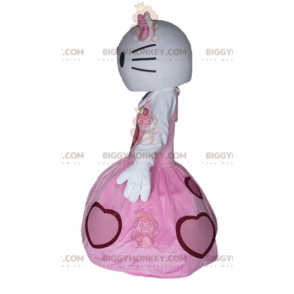Hello Kitty BIGGYMONKEY™ mascot costume dressed in a pink dress
