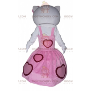 Hello Kitty BIGGYMONKEY™ mascot costume dressed in a pink dress