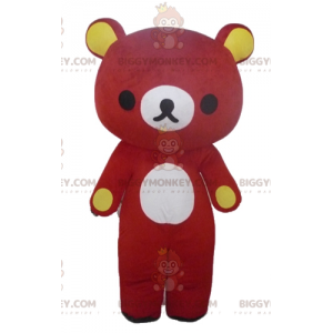 BIGGYMONKEY™ Big Giant Rot-Gelbes Teddybär-Maskottchen-Kostüm - Bärenmaskottchen - BIGGYMONKEY_03386 - BiggyMonkey.com
