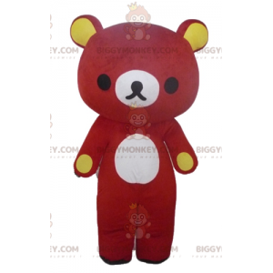 Στολή μασκότ BIGGYMONKEY™ Big Giant Red and Yellow Teddy Bear -