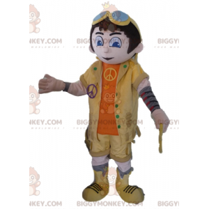 Kostým maskota chlapce BIGGYMONKEY™ ve žlutém a oranžovém