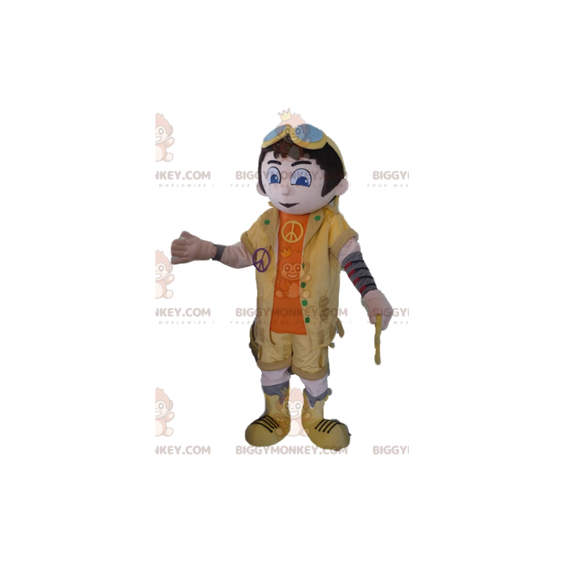 Kostium maskotki chłopca BIGGYMONKEY™ w żółto-pomarańczowym Kostium maskotki chłopca BIGGYMONKEY™ w żółto-pomarańczowym