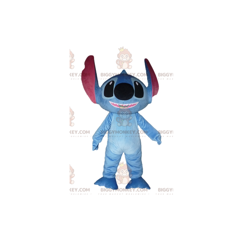 Naai het blauwe Alien BIGGYMONKEY™-mascottekostuum van Lilo and Naai het blauwe Alien BIGGYMONKEY™-mascottekostuum van Lilo and