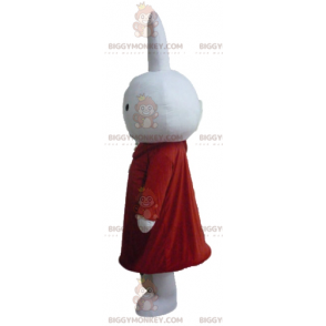 Kostým BIGGYMONKEY™ maskot Plyšový bílý králík v červeném - Králík maskot - BIGGYMONKEY_03396 - BiggyMonkey.com