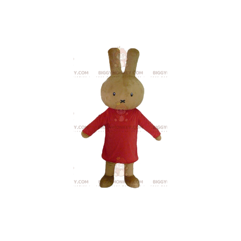 BIGGYMONKEY™ Plush Brown Rabbit Mascot Costume Dressed in Red – BIGGYMONKEY™ Plush Brown Rabbit Mascot Costume Dressed in Red –