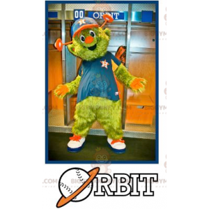 BIGGYMONKEY™ All Hairy Green Man Mascot Costume -