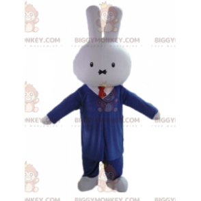 White Rabbit BIGGYMONKEY™ Mascot Costume Dressed Up Tie Suit -