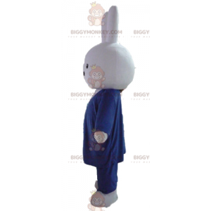 Costume da mascotte BIGGYMONKEY™ da coniglio bianco vestito con