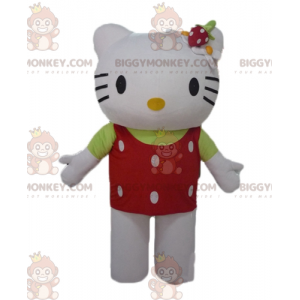 BIGGYMONKEY™ Hello Kitty Maskottchenkostüm mit rotem Top mit