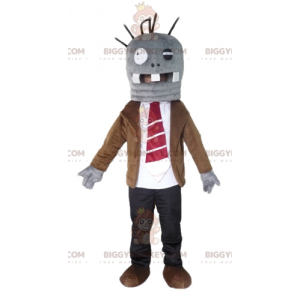 Costume de mascotte BIGGYMONKEY™ de monstre gris très amusant