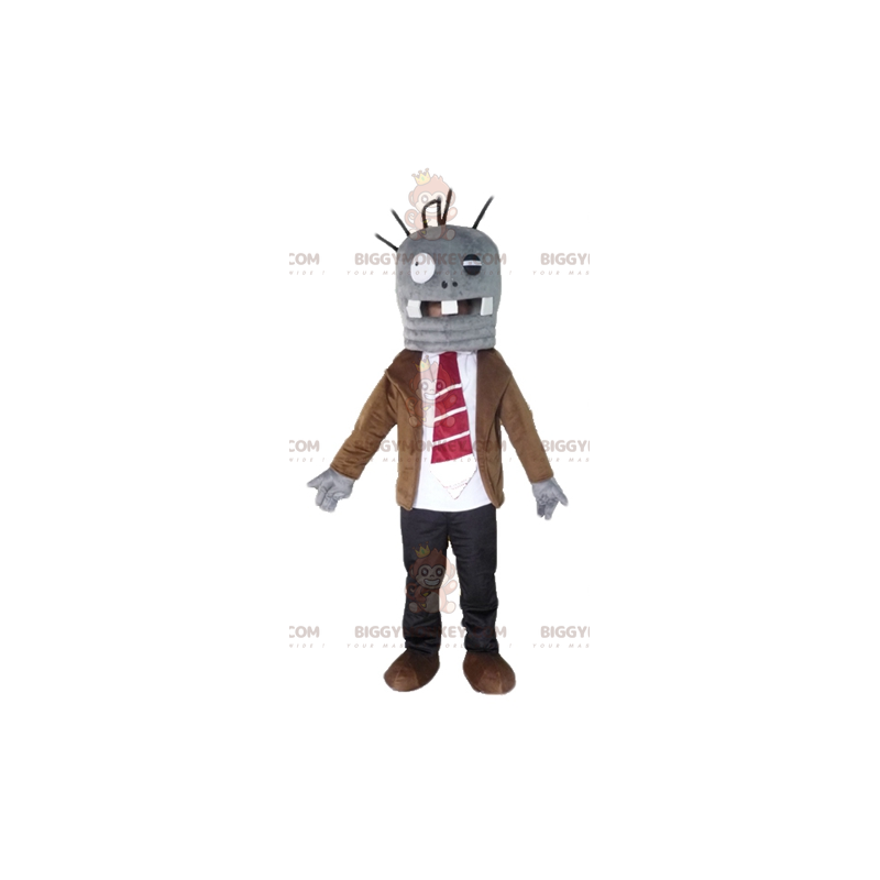 Big Fun Gray Monster BIGGYMONKEY™ Mascot Costume In Tie Suit -