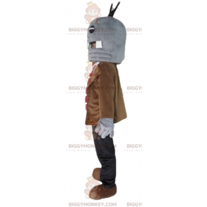 Costume de mascotte BIGGYMONKEY™ de monstre gris très amusant