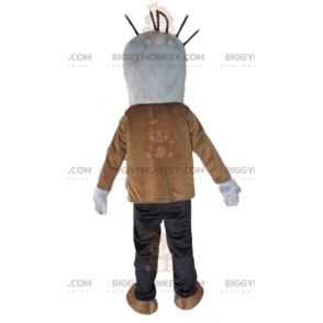 Big Fun Gray Monster BIGGYMONKEY™ Mascot Costume In Tie Suit -