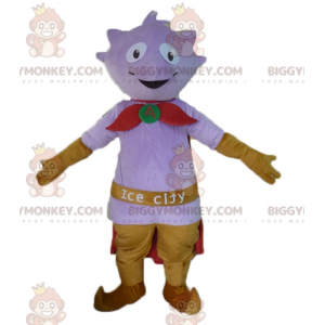 BIGGYMONKEY™ Costume da mascotte mostro viola con mantello e