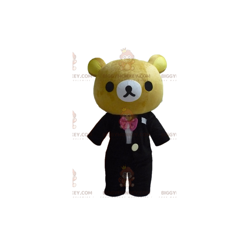 BIGGYMONKEY™ maskotkostume Stor brun bamse klædt i sødt sort