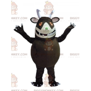 BIGGYMONKEY™ Big Brown Monster With Big Teeth Mascot Costume -