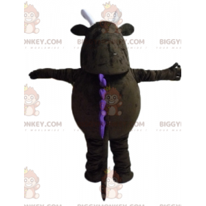 BIGGYMONKEY™ Big Brown Monster With Big Teeth Mascot Costume -