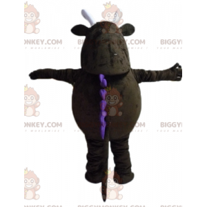 BIGGYMONKEY™ Stort brunt monster med stora tänder maskotdräkt -