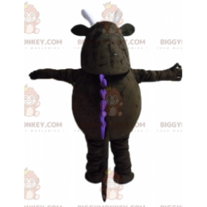 BIGGYMONKEY™ Iso ruskea hirviö isoilla hampailla maskottiasu -