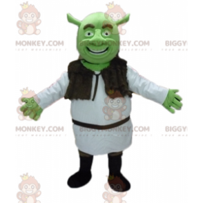 BIGGYMONKEY™ maskotdräkt av Shrek, den berömda tecknade gröna