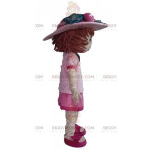 Κοστούμι ροζ μασκότ BIGGYMONKEY™ Strawberry Shortcake Famous Girl - Μασκότ διάσημων χαρακτήρων - BiggyMonkey.com