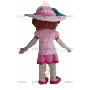 BIGGYMONKEY™ Strawberry Shortcake Famous Girl Pink Mascot