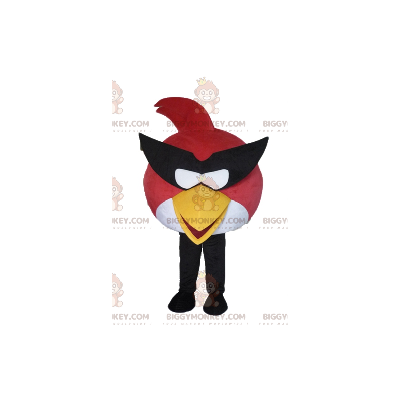 Disfraz de mascota BIGGYMONKEY™ de pájaro rojo y blanco del Disfraz de mascota BIGGYMONKEY™ de pájaro rojo y blanco del
