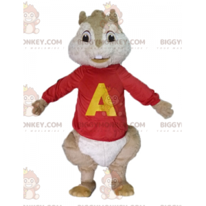 Traje de mascote de esquilo marrom BIGGYMONKEY™ de Alvin e os