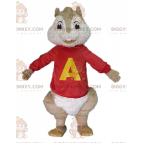 BIGGYMONKEY™ maskotdrakt av brun ekorn fra Alvin og gjengen - Maskotter kjente mennesker - BIGGYMONKEY_03425 - BiggyMonkey.com
