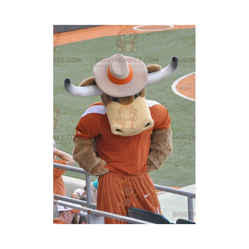 Brown Cow Bull with Horns BIGGYMONKEY™ Mascot Costume - Brown Cow Bull with Horns BIGGYMONKEY™ Mascot Costume -